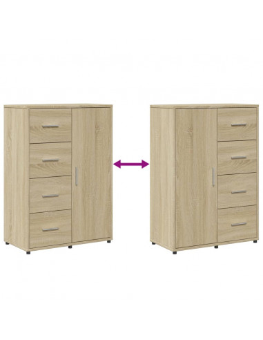 Credenze 2 pz Rovere Sonoma 60x31x84 cm in Legno Multistrato