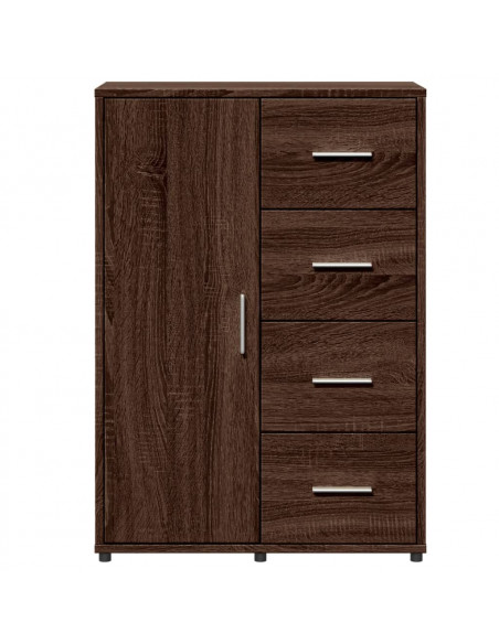 Credenze 2 pz Rovere Marrone 60x31x84 cm in Legno Multistrato