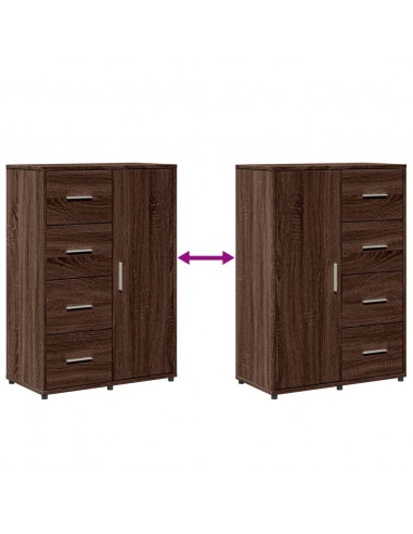 Credenze 2 pz Rovere Marrone 60x31x84 cm in Legno Multistrato