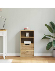 Armadietto Laterale con Cassetti ODDA 40x24x79 cm Legno di Pino 2