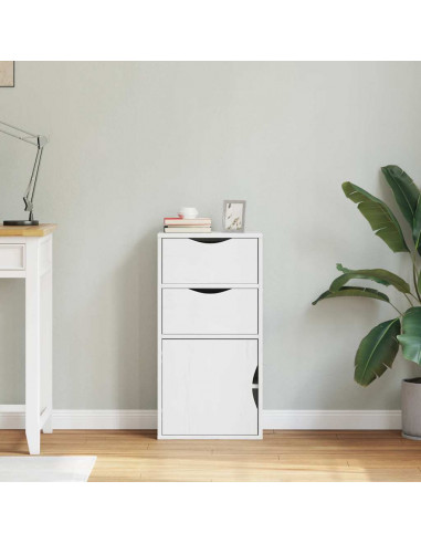 Armadietto Laterale con Cassetti ODDA Bianco 40x24x79 cm