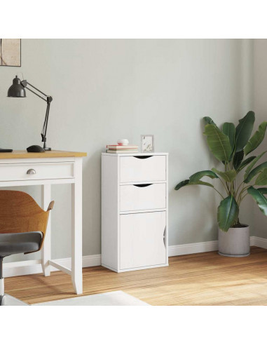 Armadietto Laterale con Cassetti ODDA Bianco 40x24x79 cm