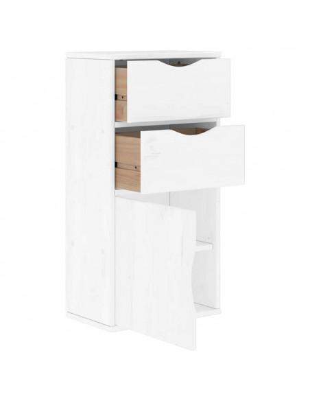 Armadietto Laterale con Cassetti ODDA Bianco 40x24x79 cm