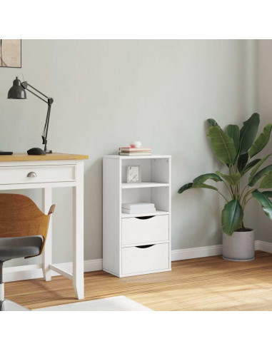 Armadietto Laterale con Cassetti ODDA Bianco 40x24x79 cm