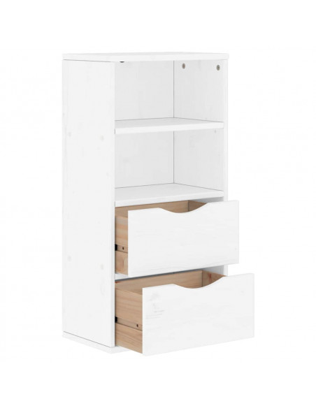 Armadietto Laterale con Cassetti ODDA Bianco 40x24x79 cm