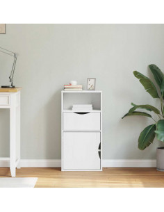 Armadietto Laterale con Cassetto ODDA Bianco 40x24x79 cm 2