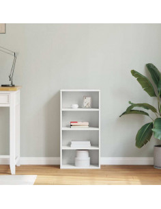 Armadietto Laterale ODDA Bianco 40x24x79 cm Legno Massello Pino 2