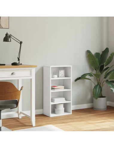 Armadietto Laterale ODDA Bianco 40x24x79 cm Legno Massello Pino