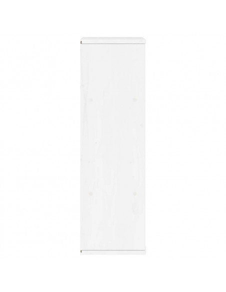 Armadietto Laterale ODDA Bianco 40x24x79 cm Legno Massello Pino
