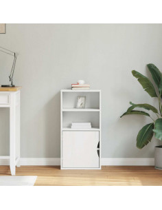 Armadietto Laterale ODDA Bianco 40x24x79 cm Legno Massello Pino 2