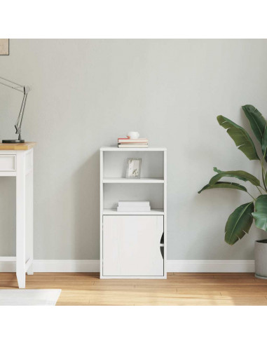 Armadietto Laterale ODDA Bianco 40x24x79 cm Legno Massello Pino