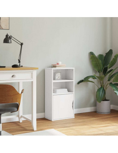 Armadietto Laterale ODDA Bianco 40x24x79 cm Legno Massello Pino