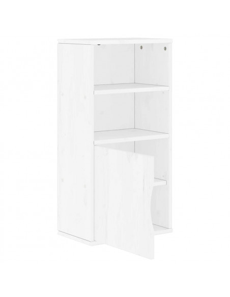 Armadietto Laterale ODDA Bianco 40x24x79 cm Legno Massello Pino