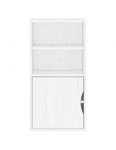 Armadietto Laterale ODDA Bianco 40x24x79 cm Legno Massello Pino