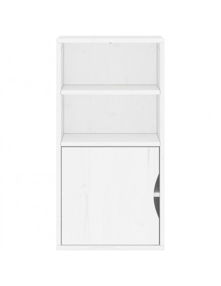 Armadietto Laterale ODDA Bianco 40x24x79 cm Legno Massello Pino