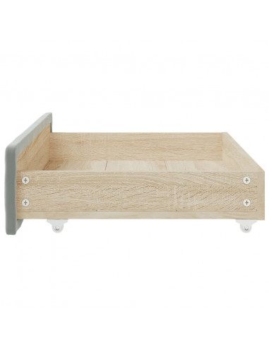 Cassetti da Letto 2pz Grigio Chiaro in Truciolato e Velluto