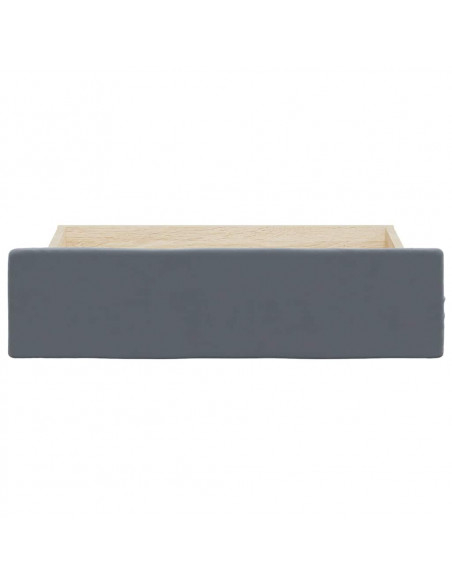 Cassetti da Letto 2pz Grigio Scuro Legno Multistrato e Velluto