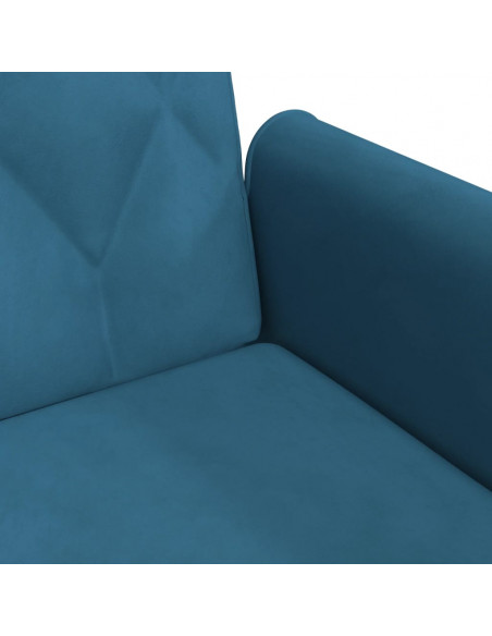 Divano Letto con Braccioli Blu in Velluto