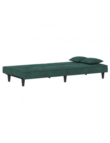 Divano Letto Verde Scuro in Velluto
