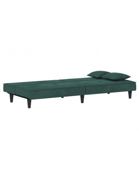 Divano Letto Verde Scuro in Velluto
