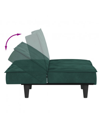 Divano Letto Verde Scuro in Velluto