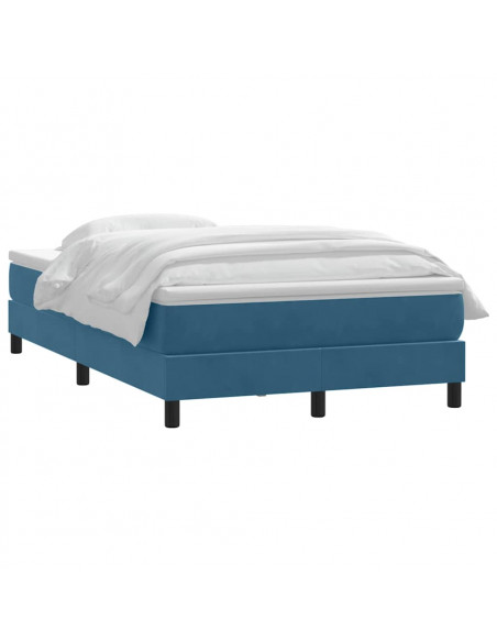 Giroletto a Molle con Materasso Blu Scuro 120x210 cm in Velluto