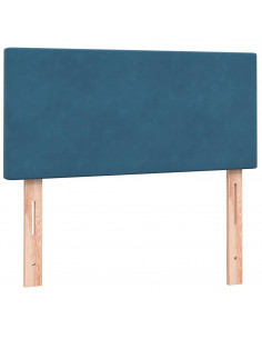 Giroletto a Molle con Materasso Blu Scuro 80x210 cm Velluto