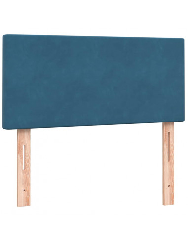 Giroletto a Molle con Materasso Blu Scuro 80x210 cm Velluto