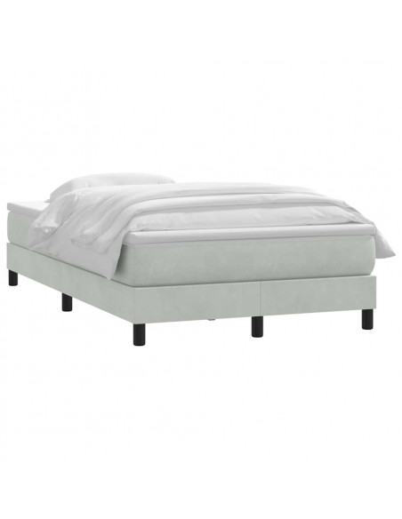 Giroletto a Molle con Materasso Grigio Chiaro 120x210cm Velluto