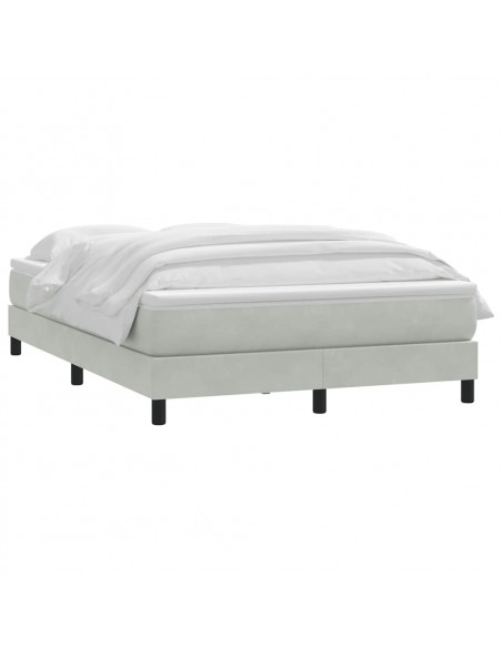 Giroletto a Molle con Materasso Grigio Chiaro 140x210cm Velluto