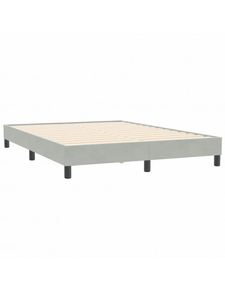 Giroletto a Molle con Materasso Grigio Chiaro 140x210cm Velluto