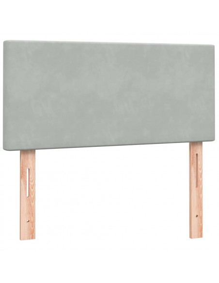 Giroletto a Molle con Materasso Grigio Chiaro 80x210 cm Velluto