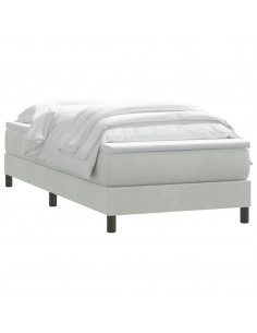 Giroletto a Molle con Materasso grigio chiaro 90x210 cm Velluto 2