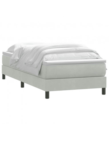 Giroletto a Molle con Materasso grigio chiaro 90x210 cm Velluto