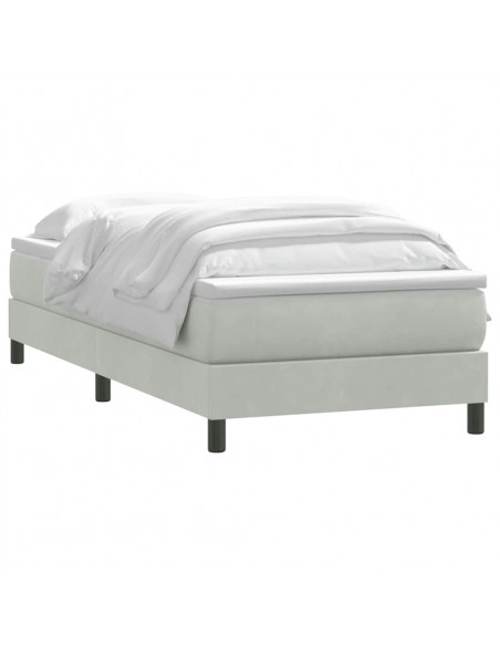 Giroletto a Molle con Materasso grigio chiaro 90x210 cm Velluto