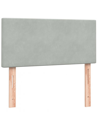 Giroletto a Molle con Materasso grigio chiaro 90x210 cm Velluto