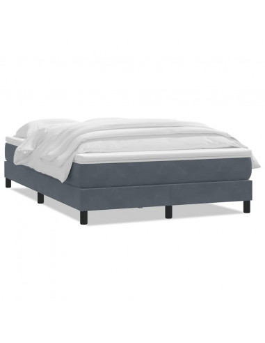 Giroletto a Molle con Materasso Grigio Scuro 160x210 cm Velluto