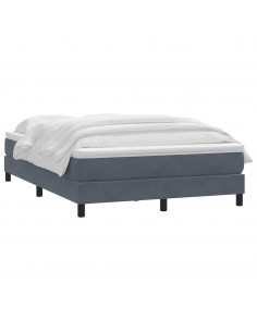 Giroletto a Molle con Materasso Grigio Scuro 160x210 cm Velluto 2