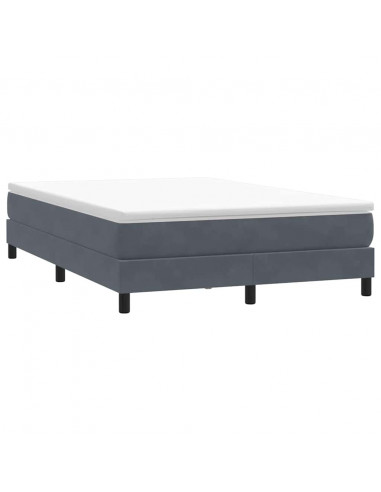 Giroletto a Molle con Materasso Grigio Scuro 160x210 cm Velluto