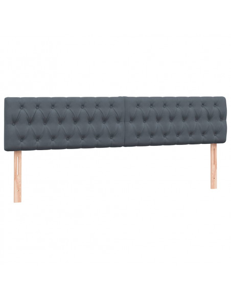 Letto a Molle con Materasso e LED Grigio Scuro 180x220 cm Velluto