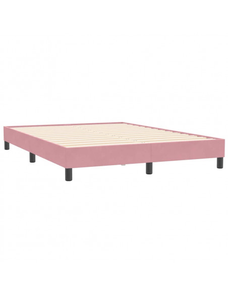 Giroletto a Molle con Materasso Rosa 140x210 cm in Velluto