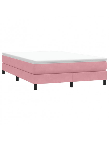Giroletto a Molle con Materasso Rosa 140x210 cm in Velluto