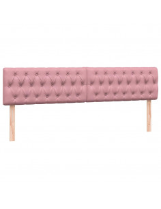 Letto a Molle con Materasso e LED Rosa 180x210 cm in Velluto