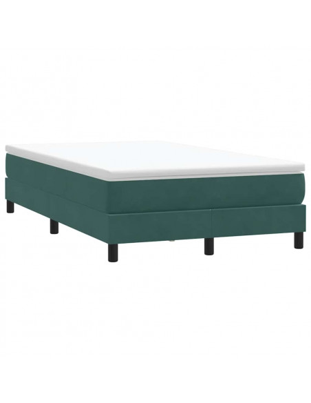 Giroletto a Molle con Materasso Verde Scuro 120x210 cm Velluto