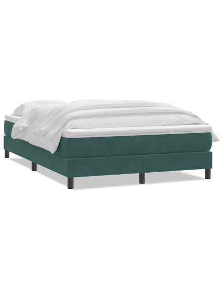 Giroletto a Molle con Materasso Verde Scuro 140x210 cm Velluto