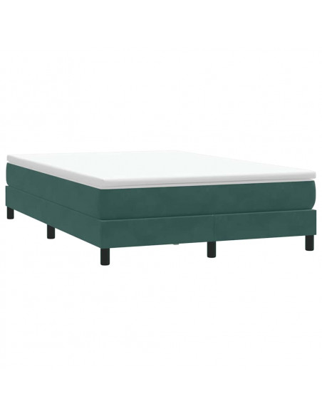 Giroletto a Molle con Materasso Verde Scuro 140x210 cm Velluto