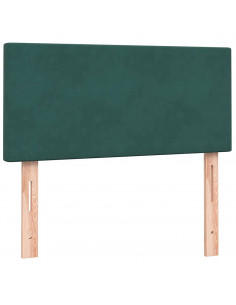 Giroletto a Molle con Materasso Verde Scuro 90x210 cm Velluto