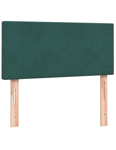 Giroletto a Molle con Materasso Verde Scuro 90x210 cm Velluto
