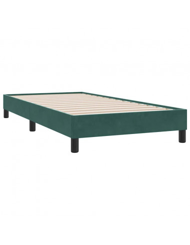 Giroletto a Molle con Materasso Verde Scuro 90x210 cm Velluto