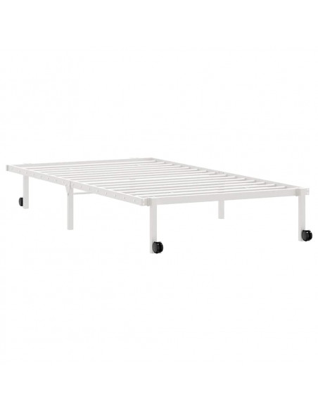 Giroletto senza Materasso Pieghevole Bianco 100x190 cm Acciaio